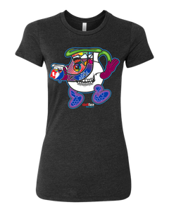 Fatbol Womens Crew Neck - Skullface "Kool-Aid" - Black