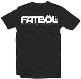 Men's Black Fatbol Crew Neck Tee "Classic Tech Logo" - White Print - fatbol