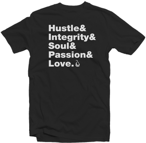 Men's Black Fatbol Crew Neck Tee "Hustle/Love" - fatbol